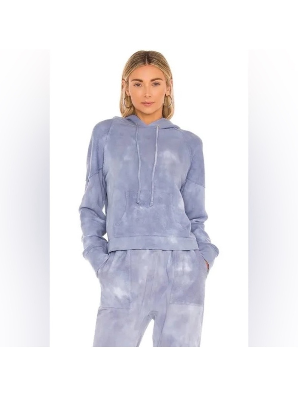 LoveShackFancy Dusky Blue Tie-Dye Hoodie NWT Size XS